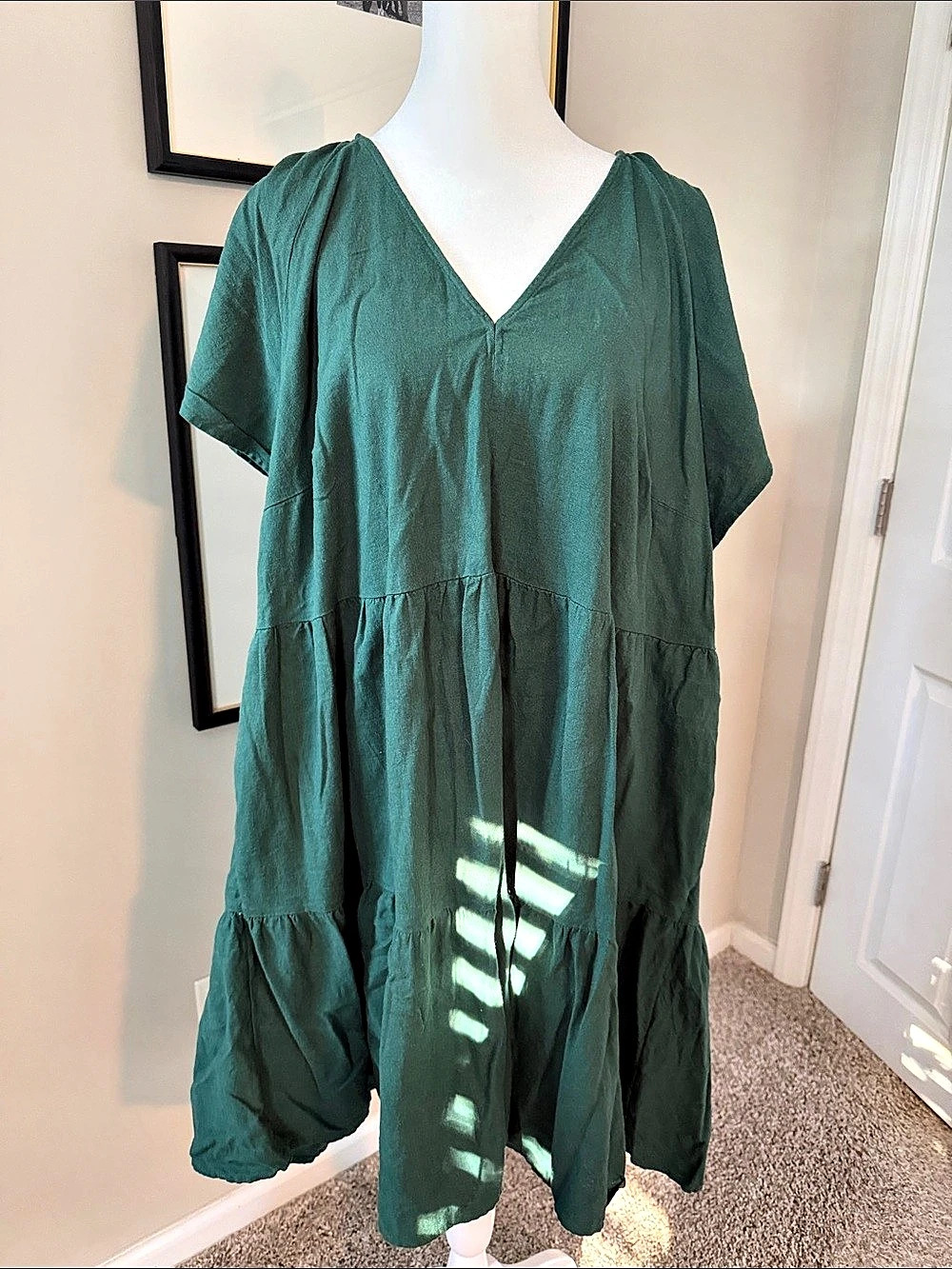 Universal Threads Tiered Maxi Dress in Green Size 2X Like New